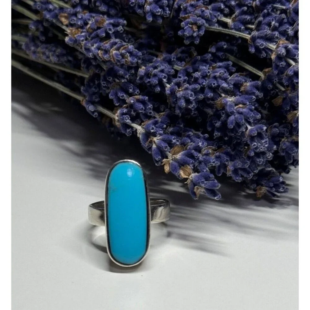 925 STERLING SILVER LARIMAR RING SIZE 8